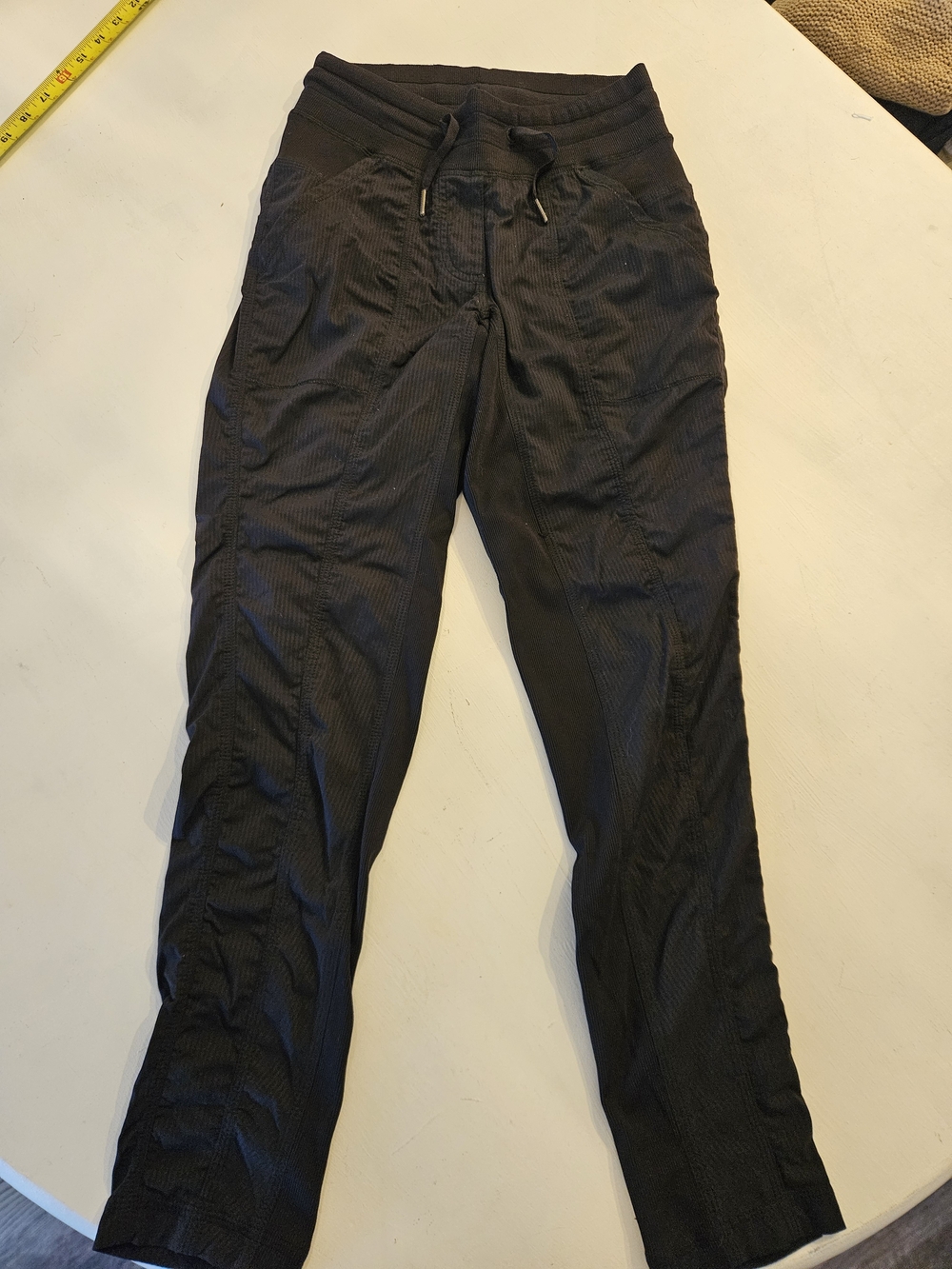 lululemon athletica women's Black Ribbed Drawstring Joggers